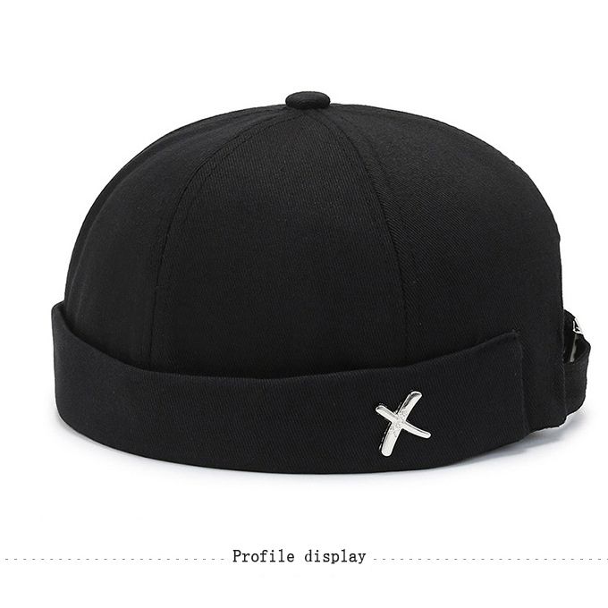 Unisex Adjustable Skullcap Melon Skin Hat Hip Hop - Black