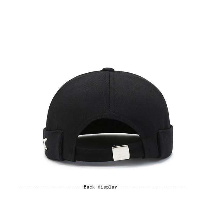 Unisex Adjustable Skullcap Melon Skin Hat Hip Hop - Black