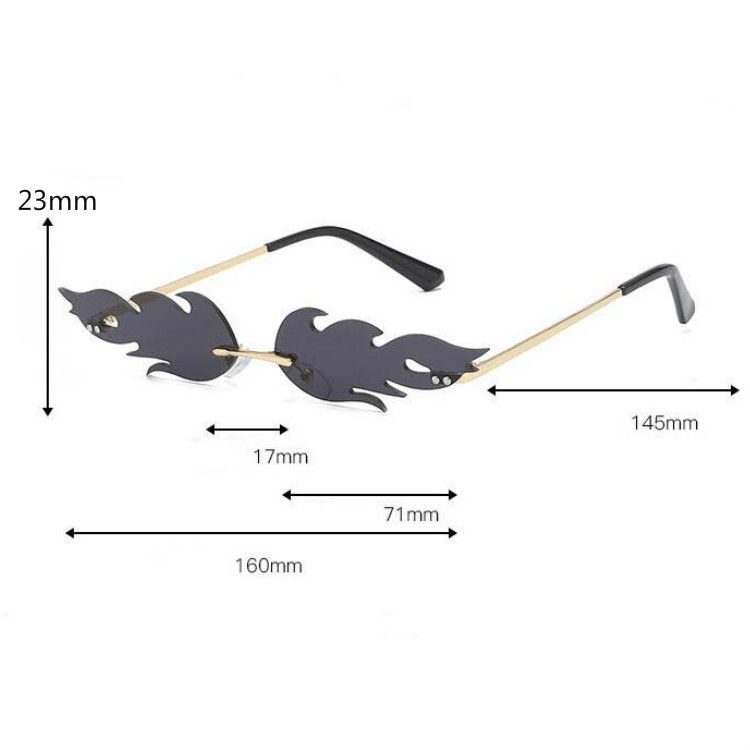 Flame Sunglasses Metal Frameless Street Sun Glasses