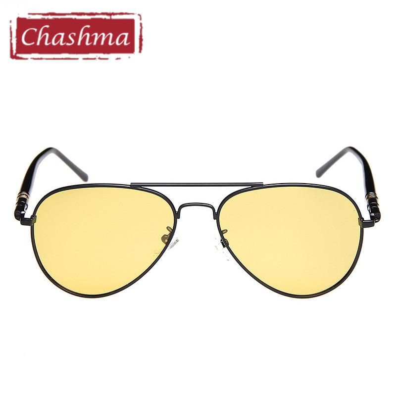 Classic Design Pilot Myopia Night Driving Glasses Anti Glare Polarized Men Sunglasses Yellow Lenses Prescription Sun Glasses