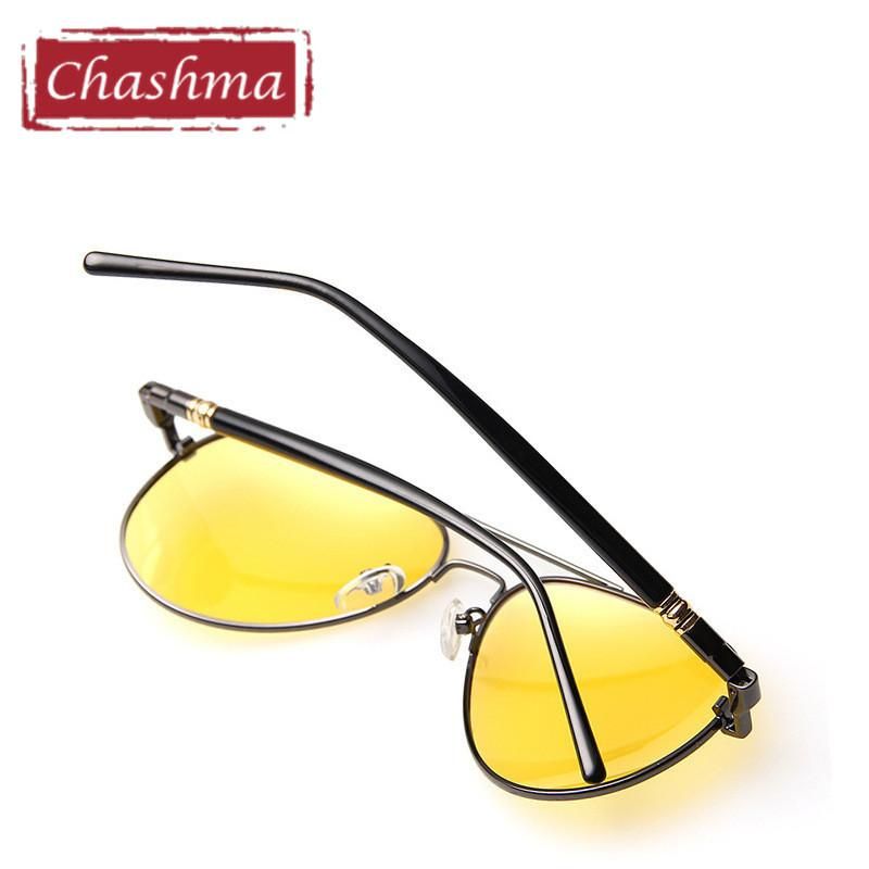 Classic Design Pilot Myopia Night Driving Glasses Anti Glare Polarized Men Sunglasses Yellow Lenses Prescription Sun Glasses