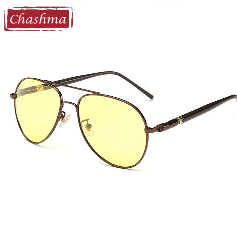 Classic Design Pilot Myopia Night Driving Glasses Anti Glare Polarized Men Sunglasses Yellow Lenses Prescription Sun Glasses