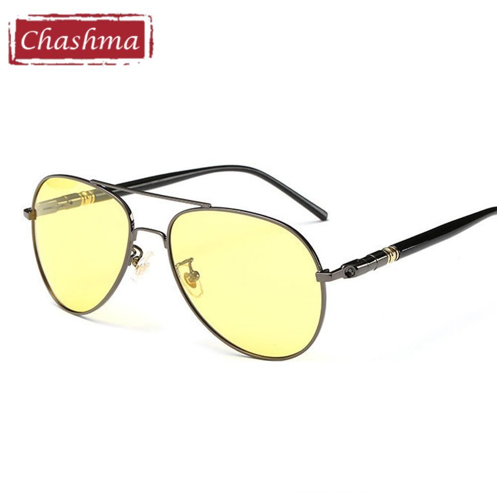Classic Design Pilot Myopia Night Driving Glasses Anti Glare Polarized Men Sunglasses Yellow Lenses Prescription Sun Glasses