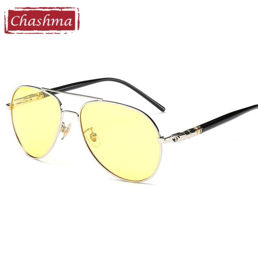 Classic Design Pilot Myopia Night Driving Glasses Anti Glare Polarized Men Sunglasses Yellow Lenses Prescription Sun Glasses