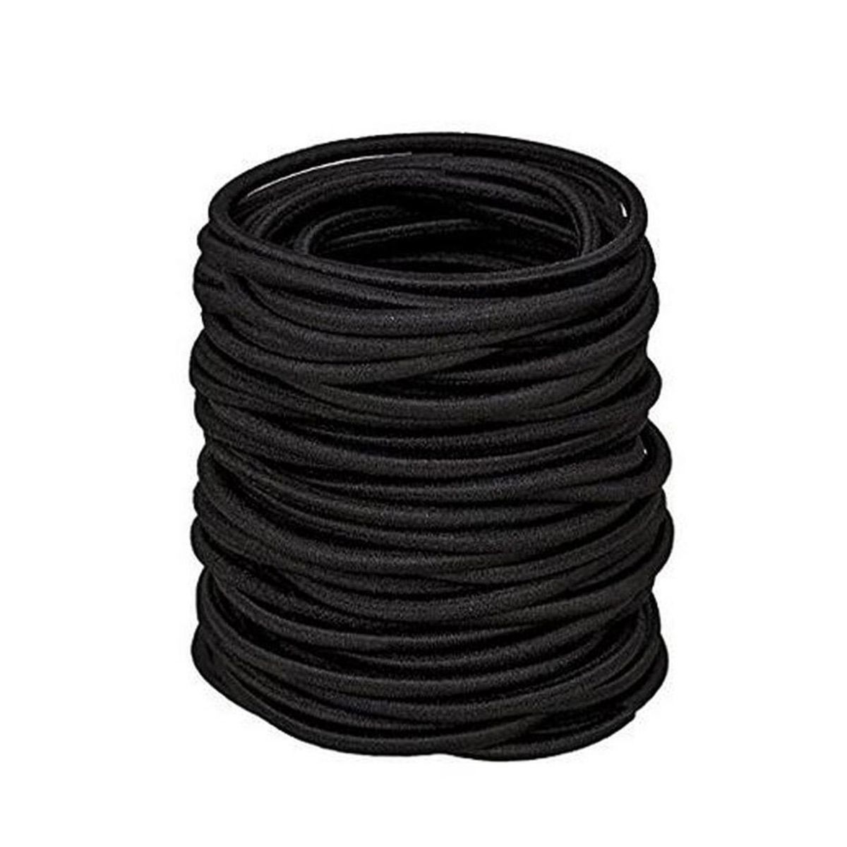 100pcs Black Seamless Elastic Hair Ties Thick Curly Hair Bands Black