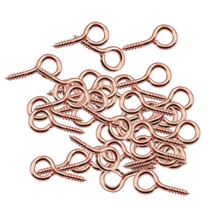 100pcs Rose Gold Screw Eyes Pins Eyepins Hooks Eyelets Threaded
