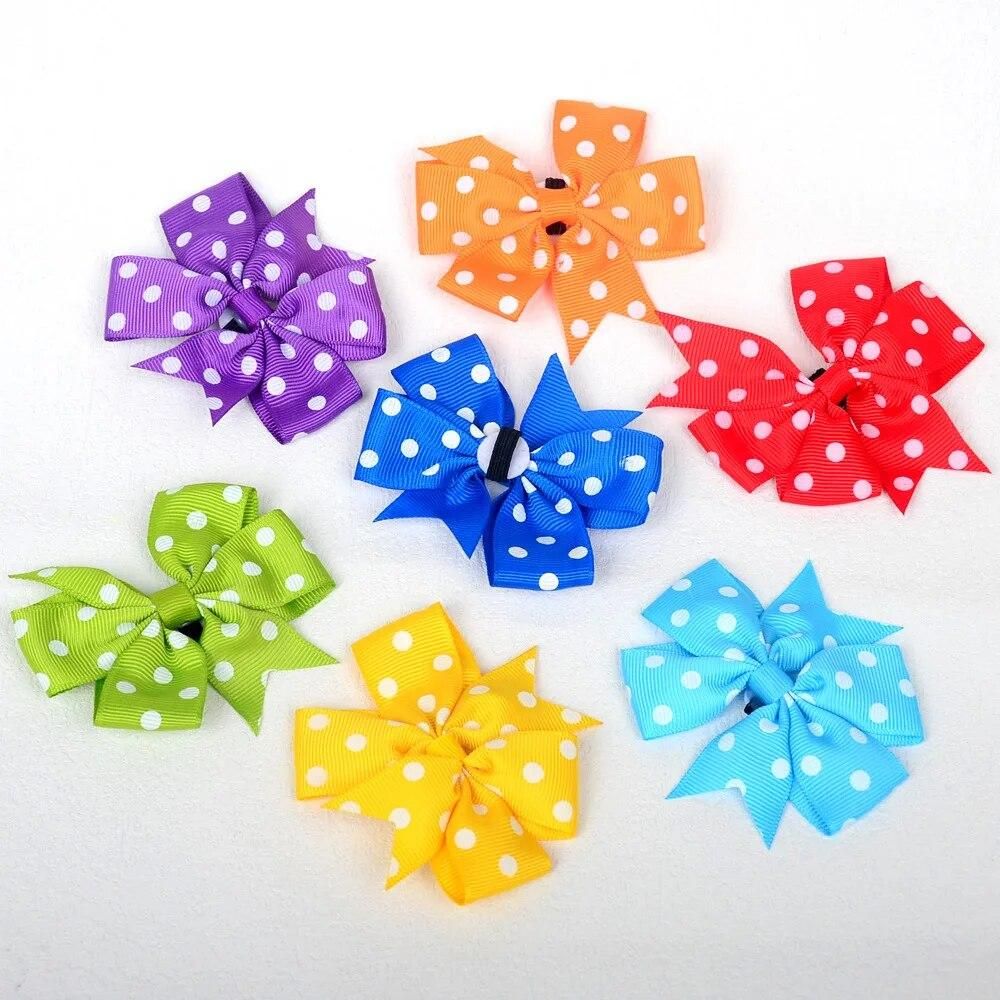 100pcs Dog Bow Ties Pet Supplies Pet Dog Collar Cat Dog Collar Grooming Charms Flower Dot Design Pet Products Pet Bowties
