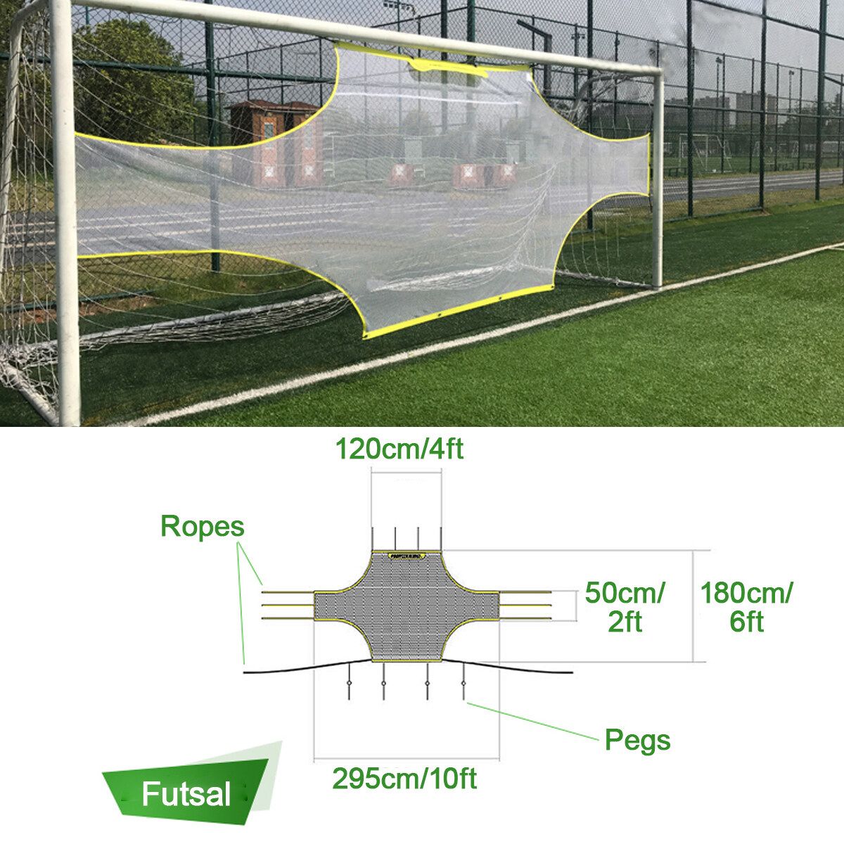 Pro Precision Training Football AID Soccer Target Practice Shot Goal Net 24'x8' Futsal Goals