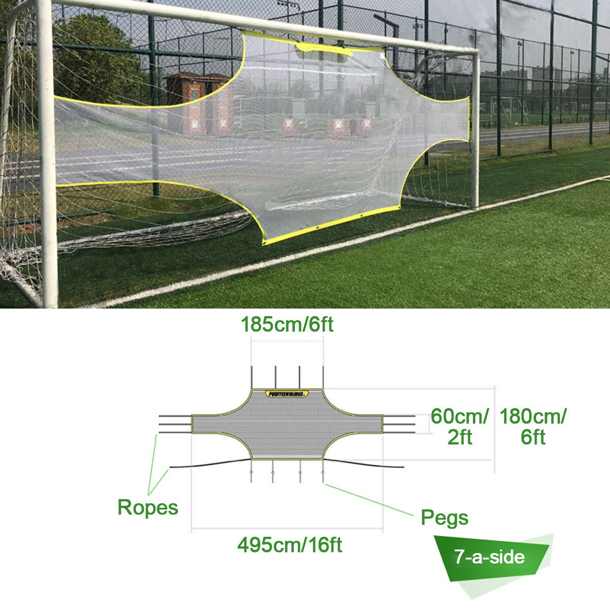 Pro Precision Training Football AID Soccer Target Practice Shot Goal Net 24'x8' 7-a-side Goals