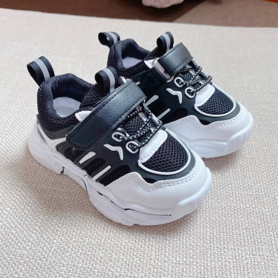 Boy Girl Unisex White Black Sneakers