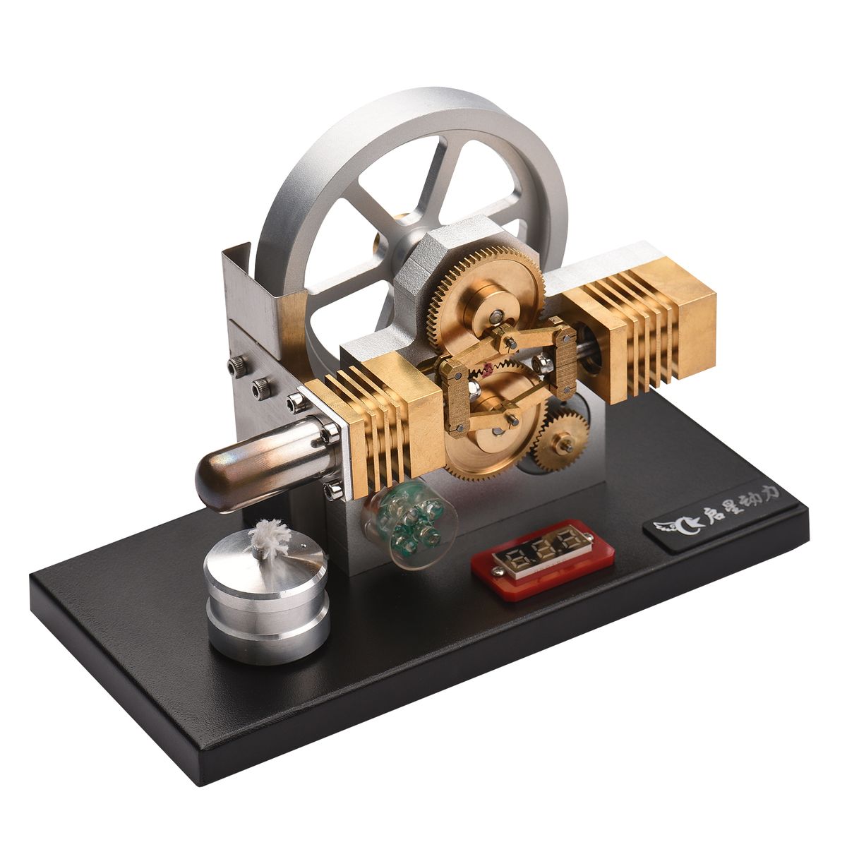 Hot Air Stirling Engine Motor Model Flywheel Design Full