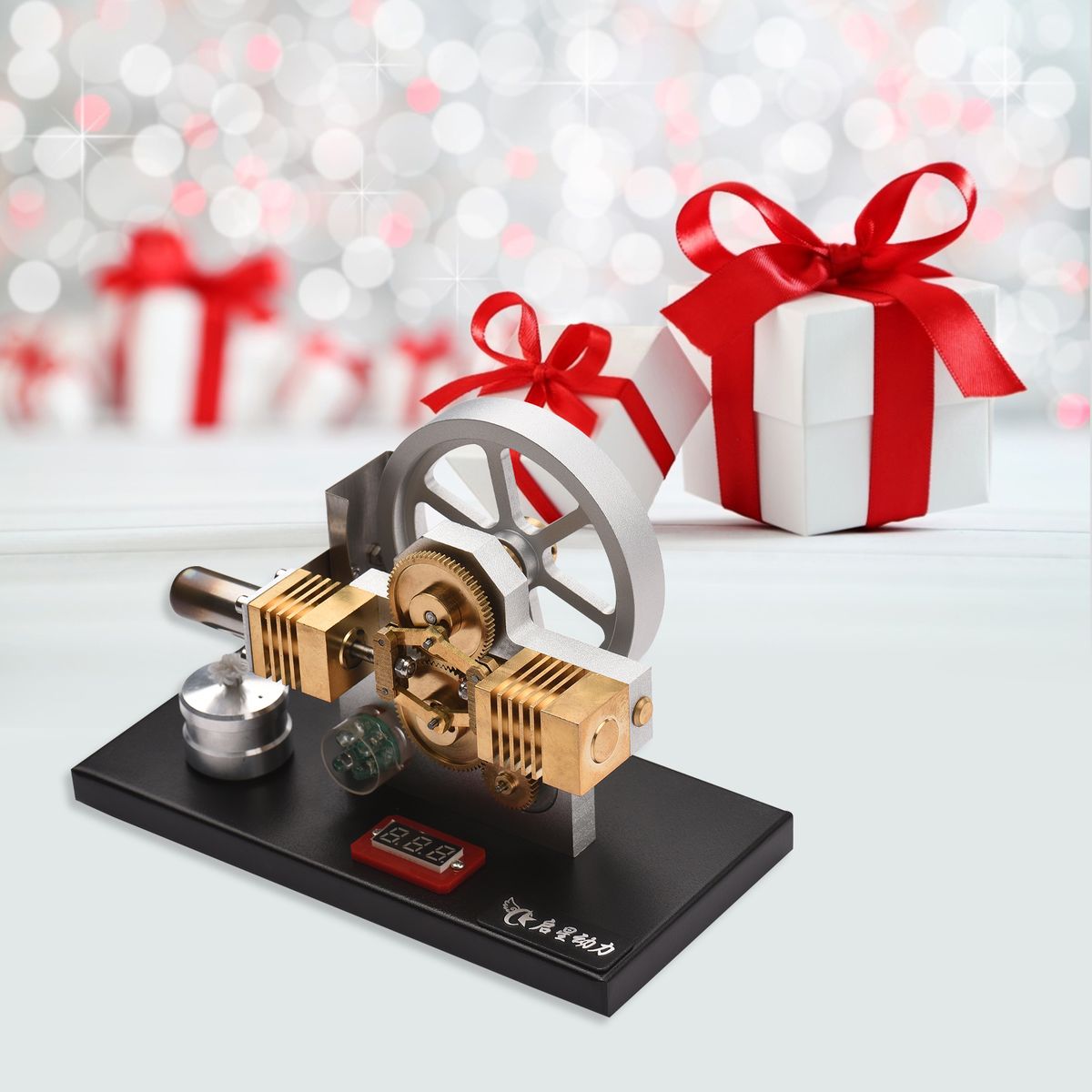Hot Air Stirling Engine Motor Model Flywheel Design Full