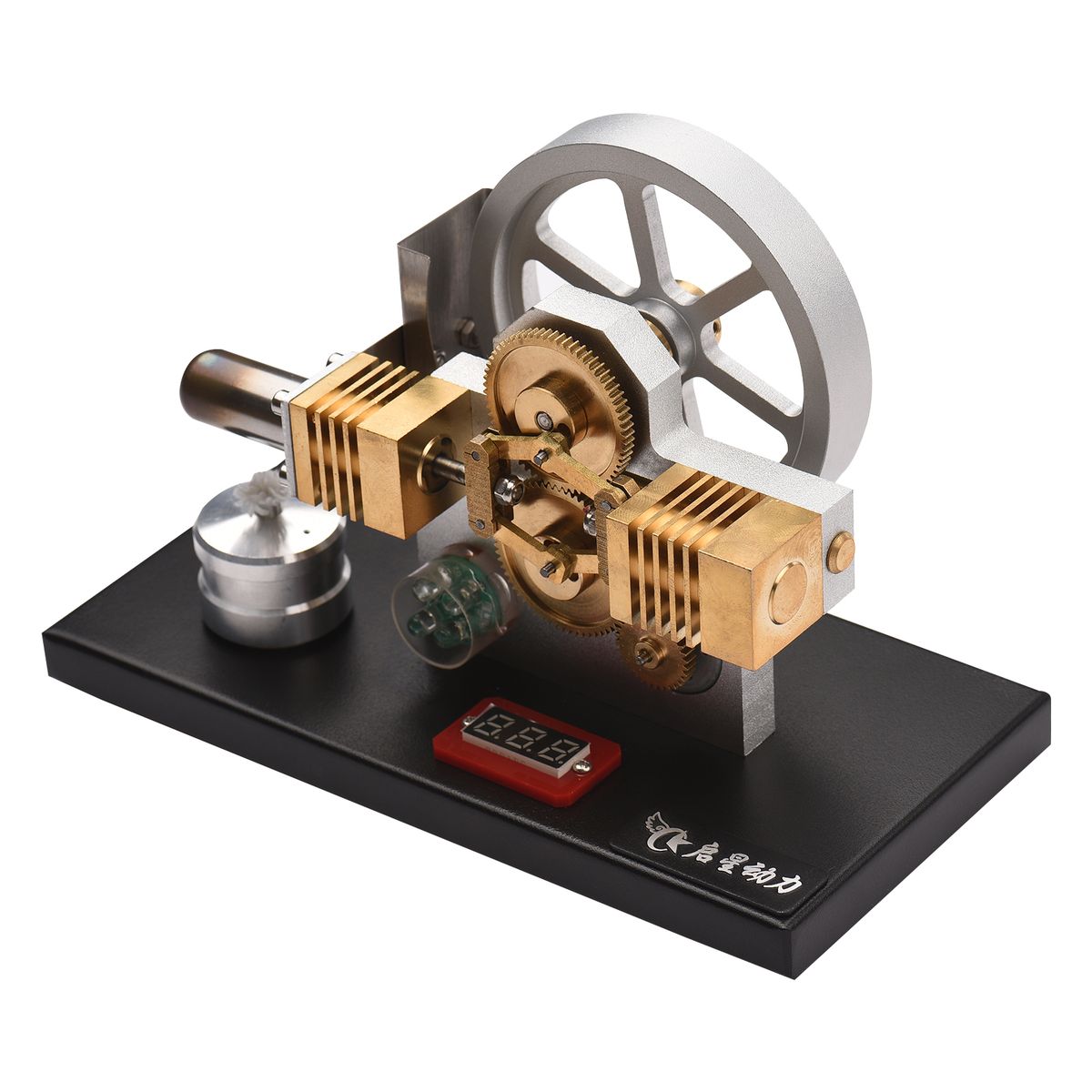 Hot Air Stirling Engine Motor Model Flywheel Design Full