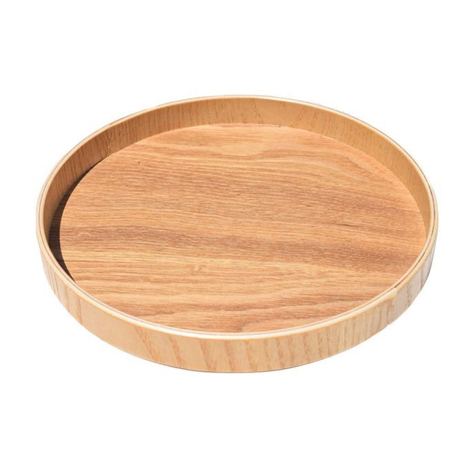 Wood Serving Tray Round Tea Tray Kitchen Restaurant Table Food Platter