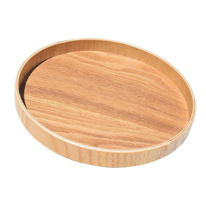 Wood Serving Tray Round Tea Tray Kitchen Restaurant Table Food Platter