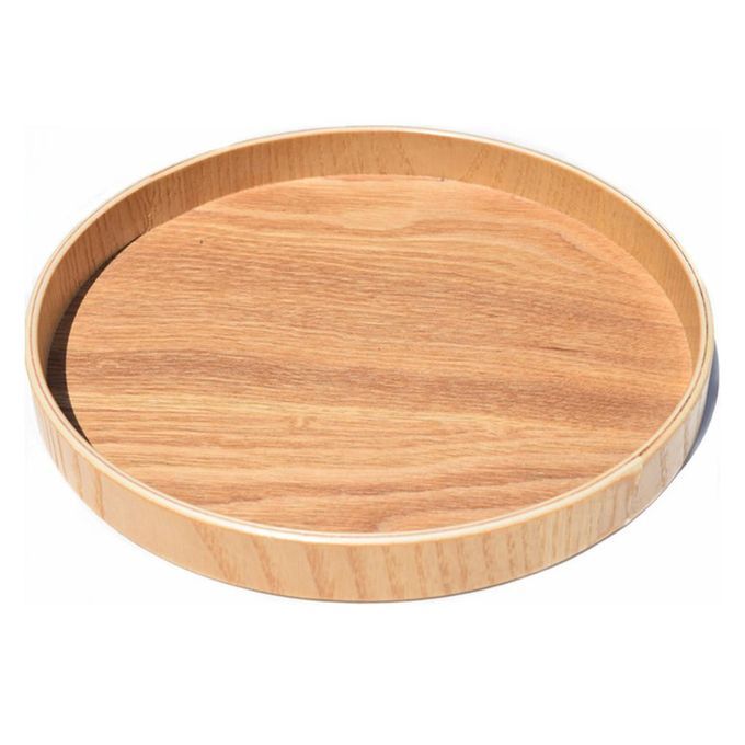 Wood Serving Tray Round Tea Tray Kitchen Restaurant Table Food Platter