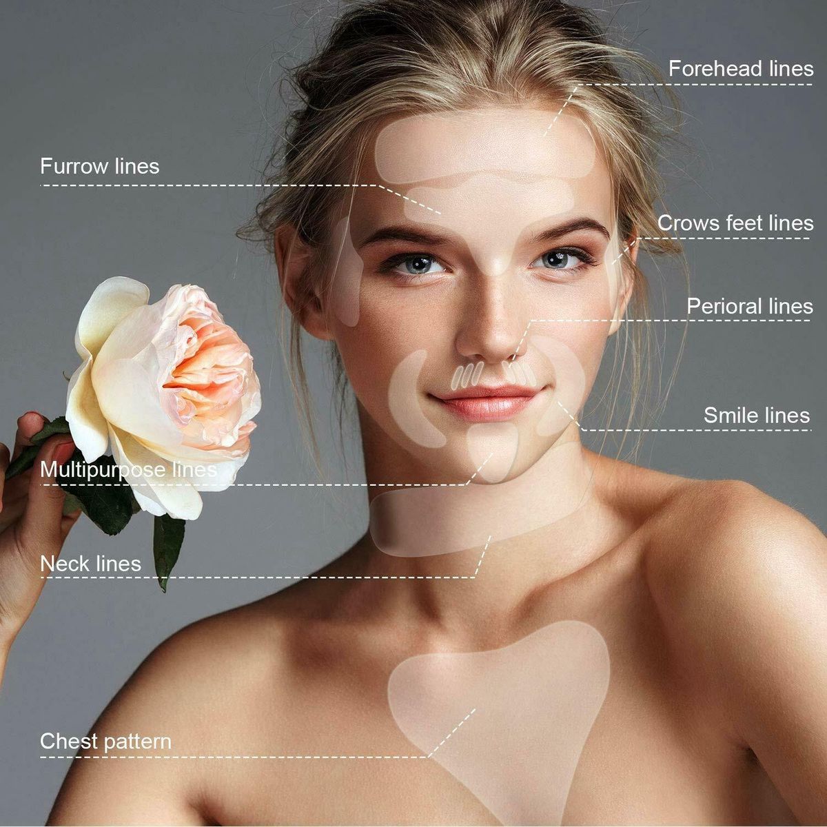 11Pcs Reusable Silicone Wrinkle Removal Sticker Face Forehead Neck Eye Sticker Pad Anti Aging Skin Lifting Care Patch