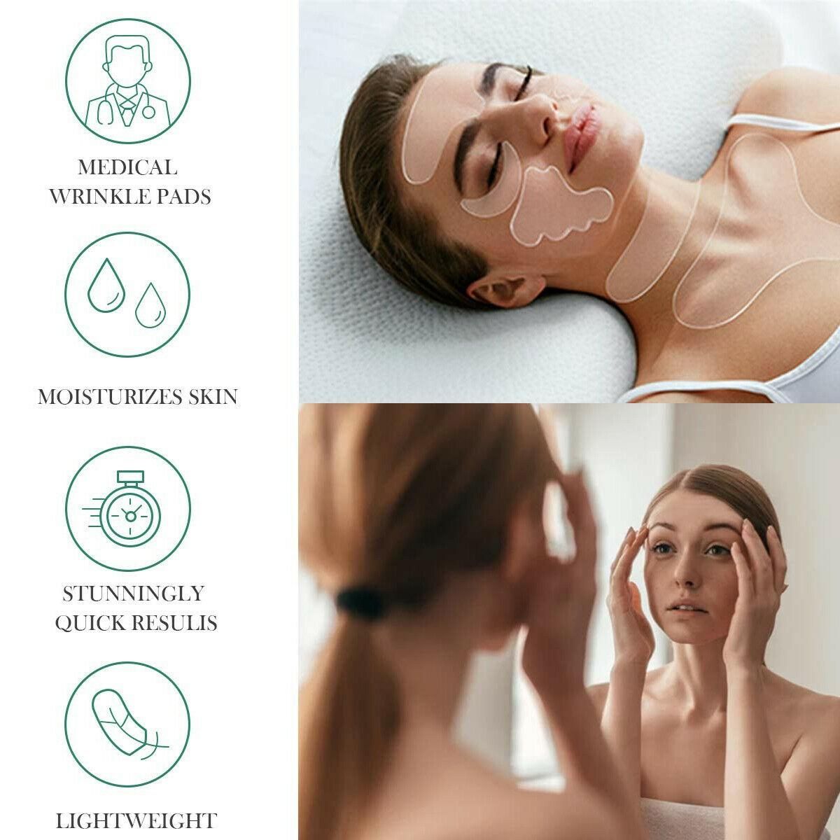 11Pcs Reusable Silicone Wrinkle Removal Sticker Face Forehead Neck Eye Sticker Pad Anti Aging Skin Lifting Care Patch