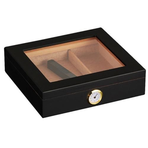 Cigar Humidor Handmade Wood Cigar Box Desktop Humidor With Hygrometer And Humidifier,Cedar Divider Holds 20 Cigars