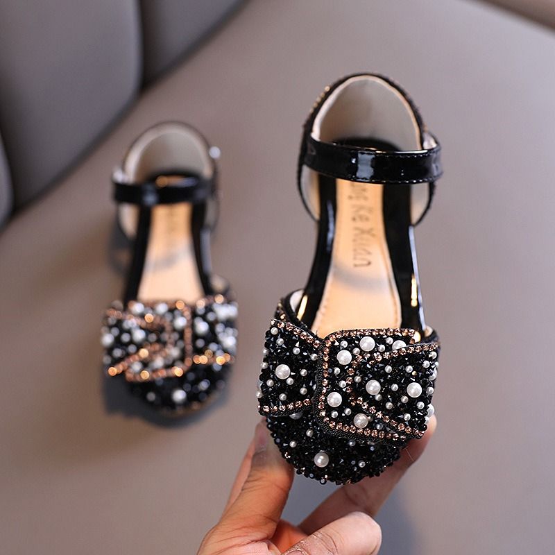Big Girl Glitter Belt Design Birthday Party Shoe - Black