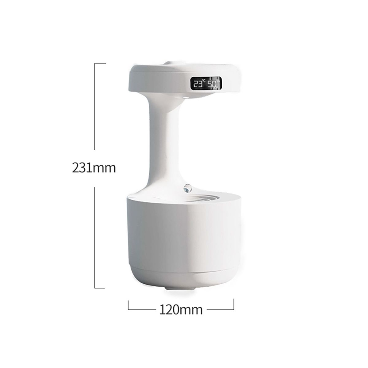 800ML  Home Anti-Gravity Water Droplets Ultrasonic Cool Mists Maker with LED Display for Bedroom Office
