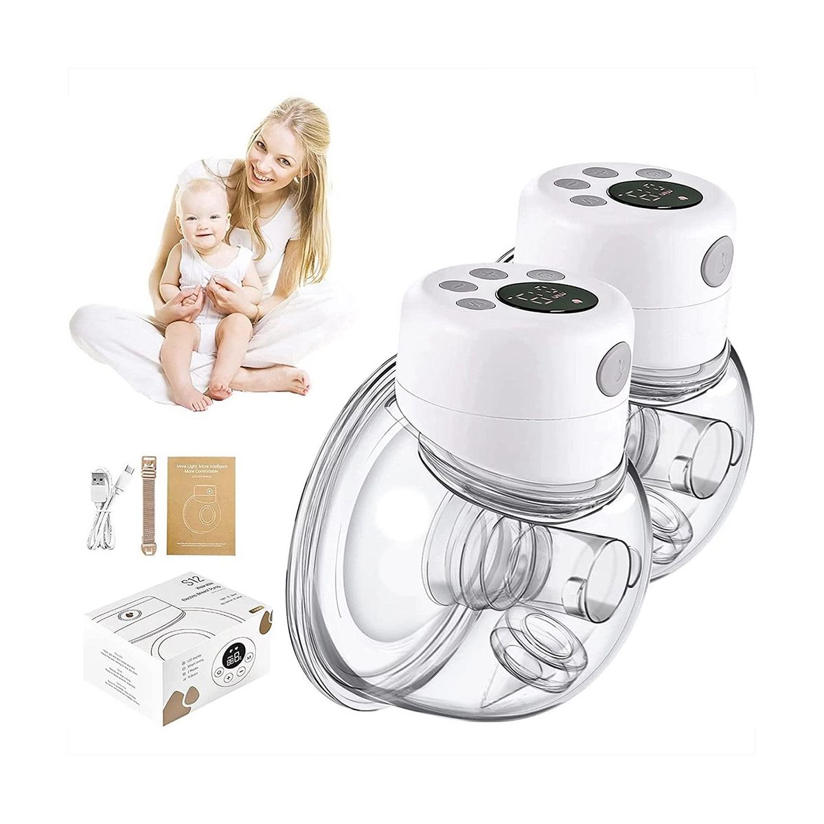 2 Pack Electric Breast Pump,Wearable Breast Pump,S12 Hands
