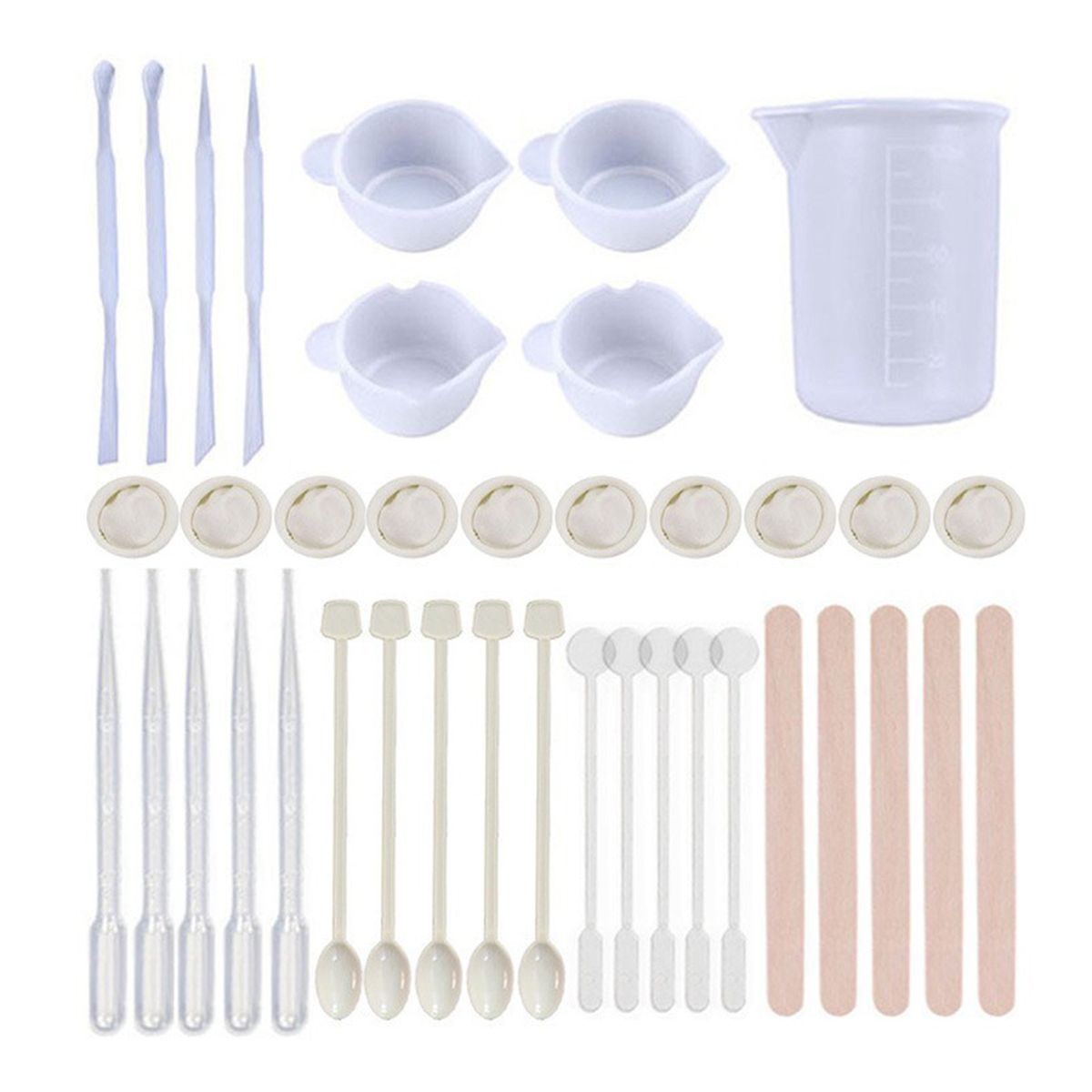 39PCS DIY Silicone Resin Measuring Cups Tool Kit 100ml