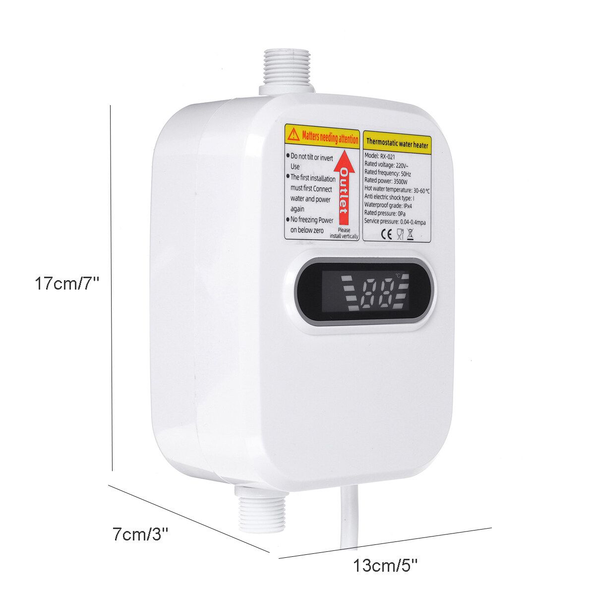 Hot Water Heater Tankless Propane Gas Home Instant Boiler Bathroom Shower