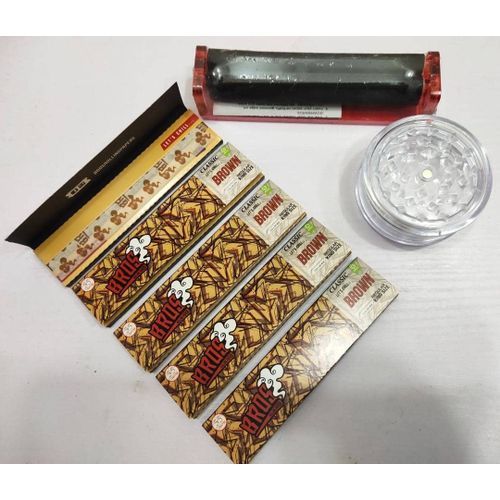 Weed Grinder/Roller Machine 5 Booklets Of Bros Brown Papers