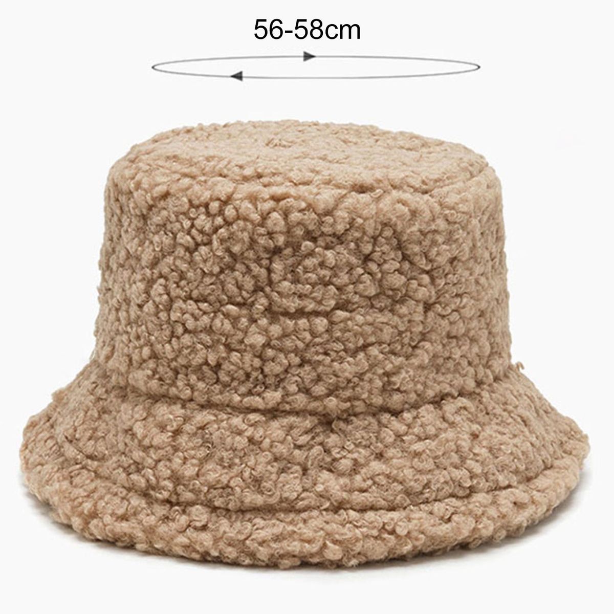 Bucket Hat Solid Color All Match Autumn Winter-Grey