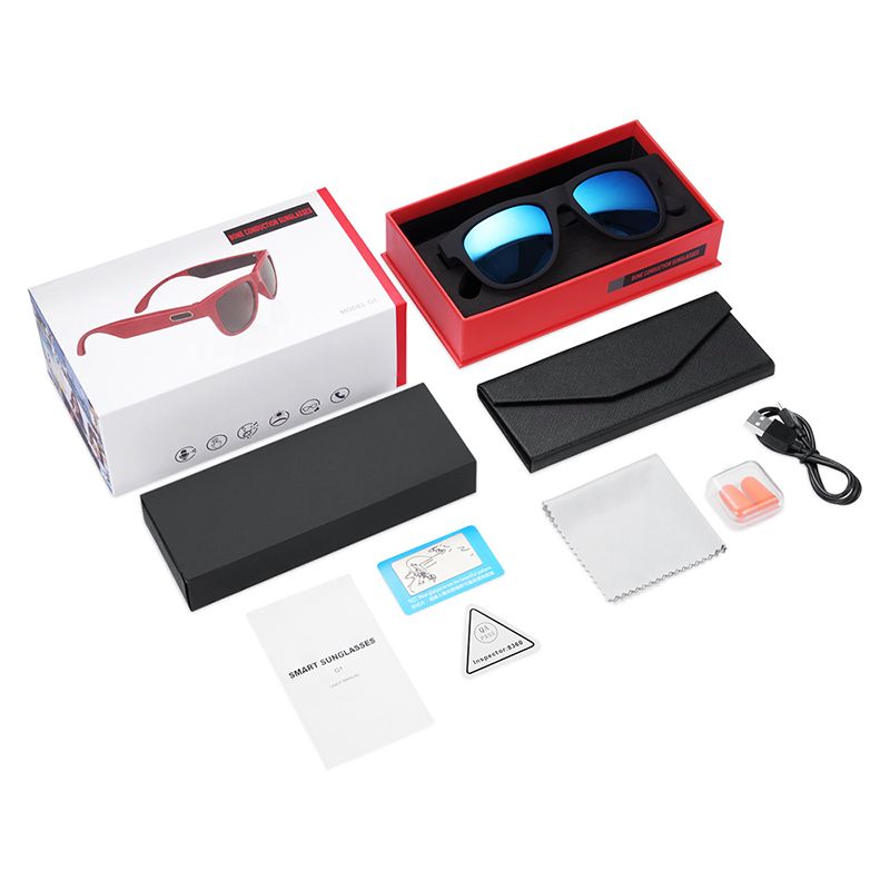 Smart Bone Conduction Bluetooth 5.0 Sunglasses Open-Ear Headset Polarized Eyeglasses Wireless Glasses Waterproof