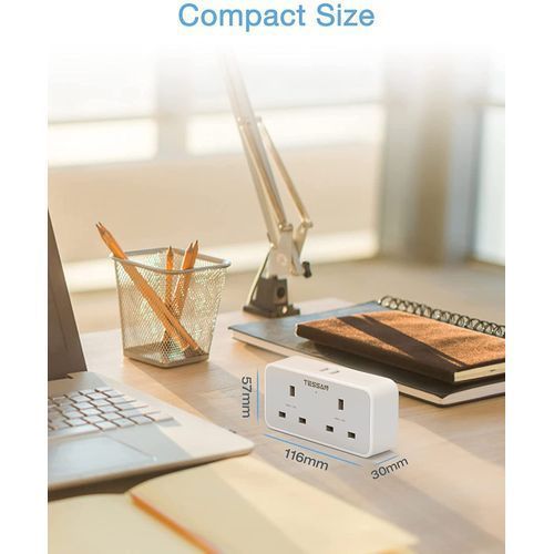 Wall Charger UK Adapter Double Plug Surge Protector 2 USB