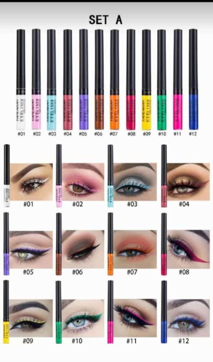 12 Colours Matte Liquid Eyeliner