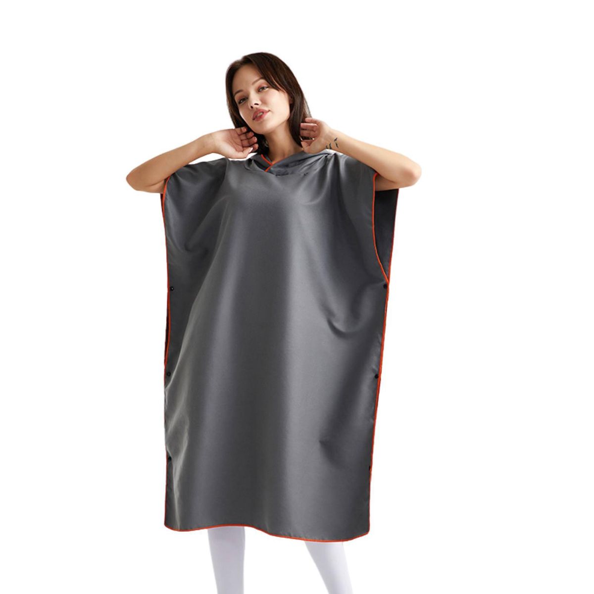 Lightweight Changing Towel Dry-off Changing Robe Super Soft Extra Long Dark Gray