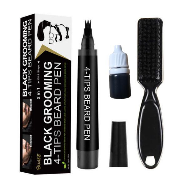2-in-1 Sweatproof Hair Beard Filler Pen Fill Gaps And Thicken With Refill