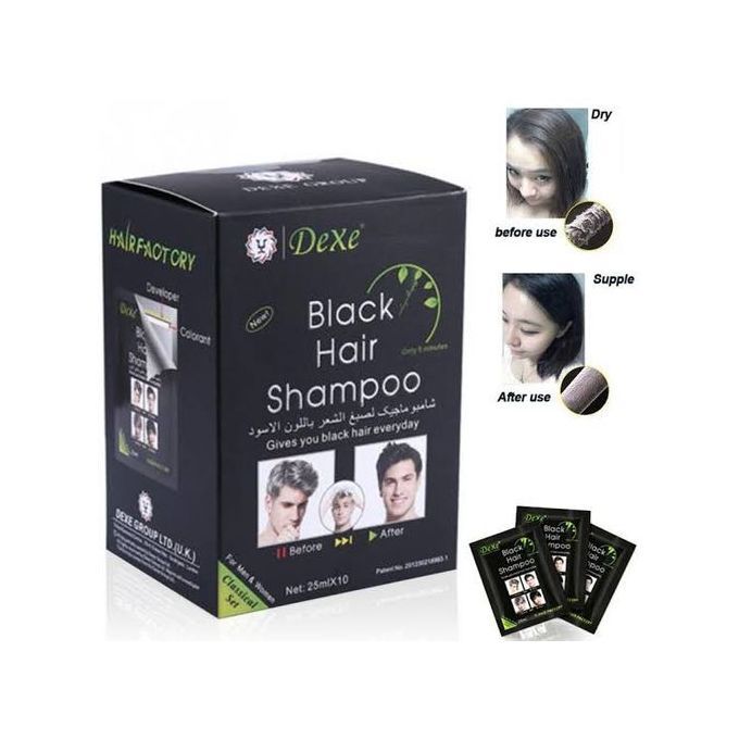 Black Hair Growth Natural Darkening Shampoo 10 Pcs