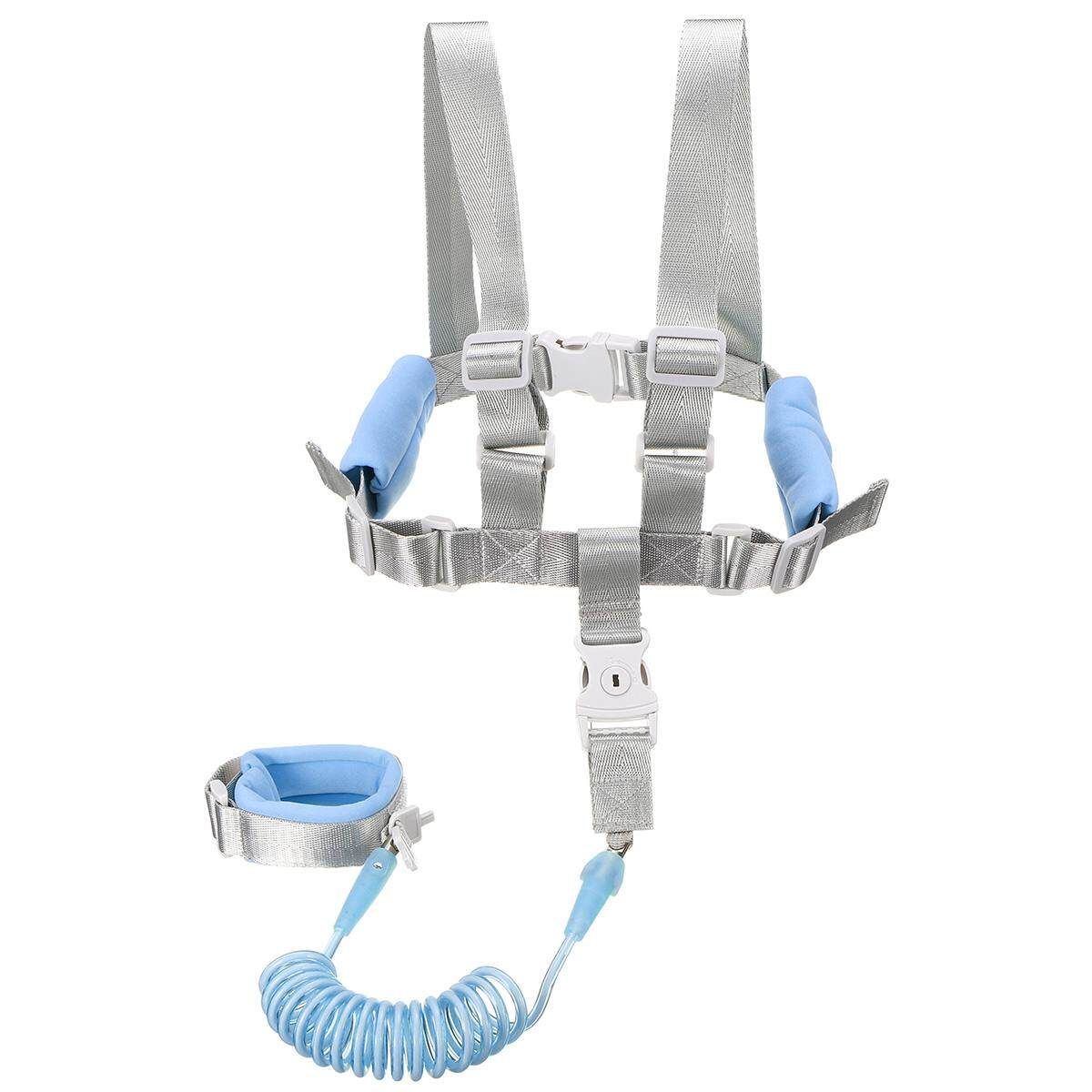 Blue 2.5M Breathable Child Harness Anti-lost Wrist Link Kid Rope Safety Strap W/ Key Lock Blue