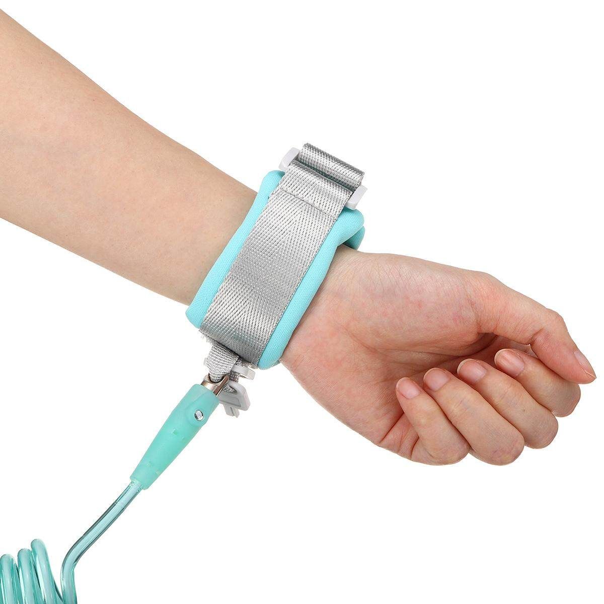 Blue 2.5M Breathable Child Harness Anti-lost Wrist Link Kid Rope Safety Strap W/ Key Lock Blue