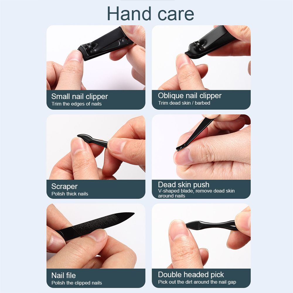 16pcs/set Nail Clipper Cutter Trimmer Ear Pick Grooming Kit