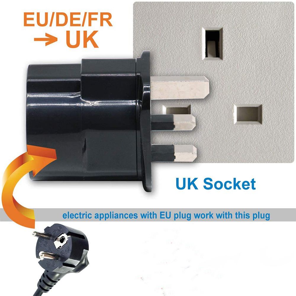 250V 16A Travel Adapter EU 2 Pin To UK 3 Pin Plugs Adapter