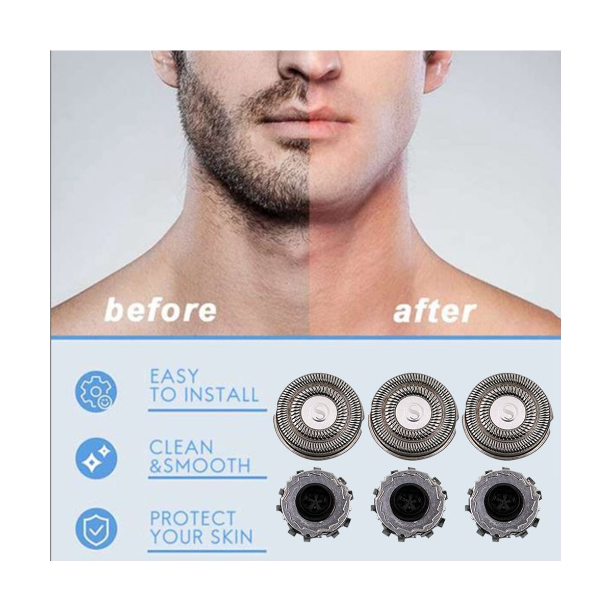 For Xiaomi Mijia S500 Electric  Head Rep  Net+Brush