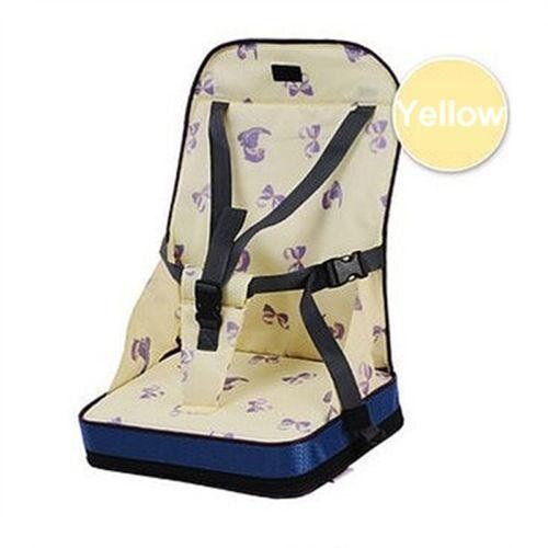 Kid Baby Dining Chair Highchair Seat Harness Bag Cushion Pad Booster Portable Yellow Yellow