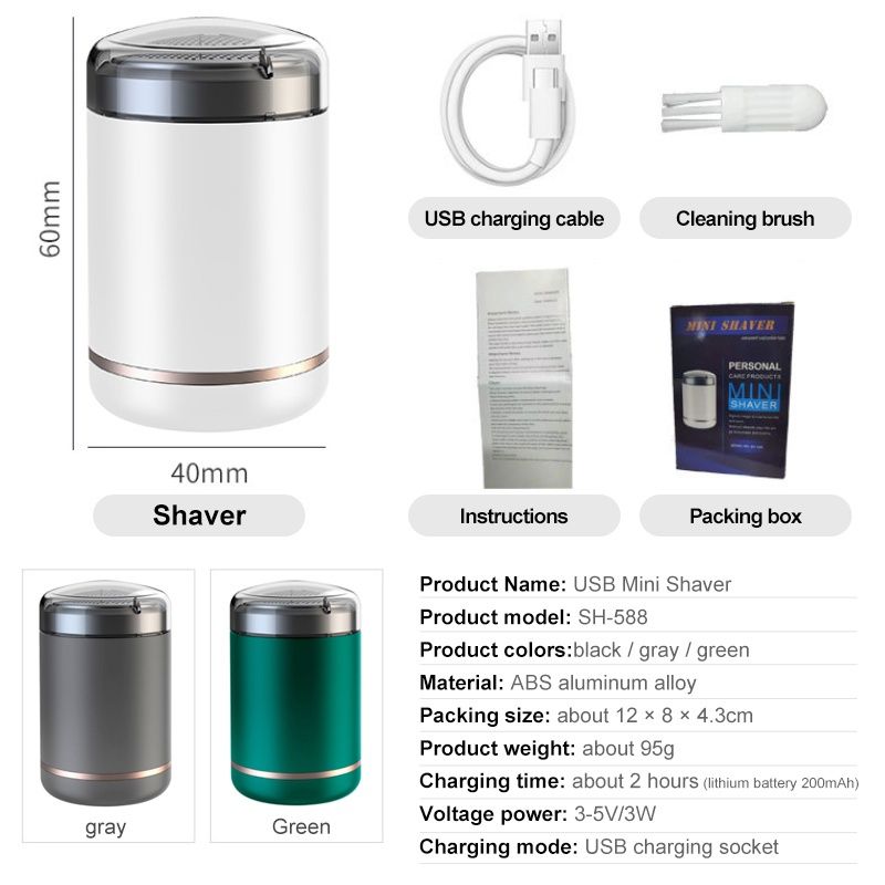 Men Mini Electric Shavers Wet Dry Use Waterproof USB Razors
