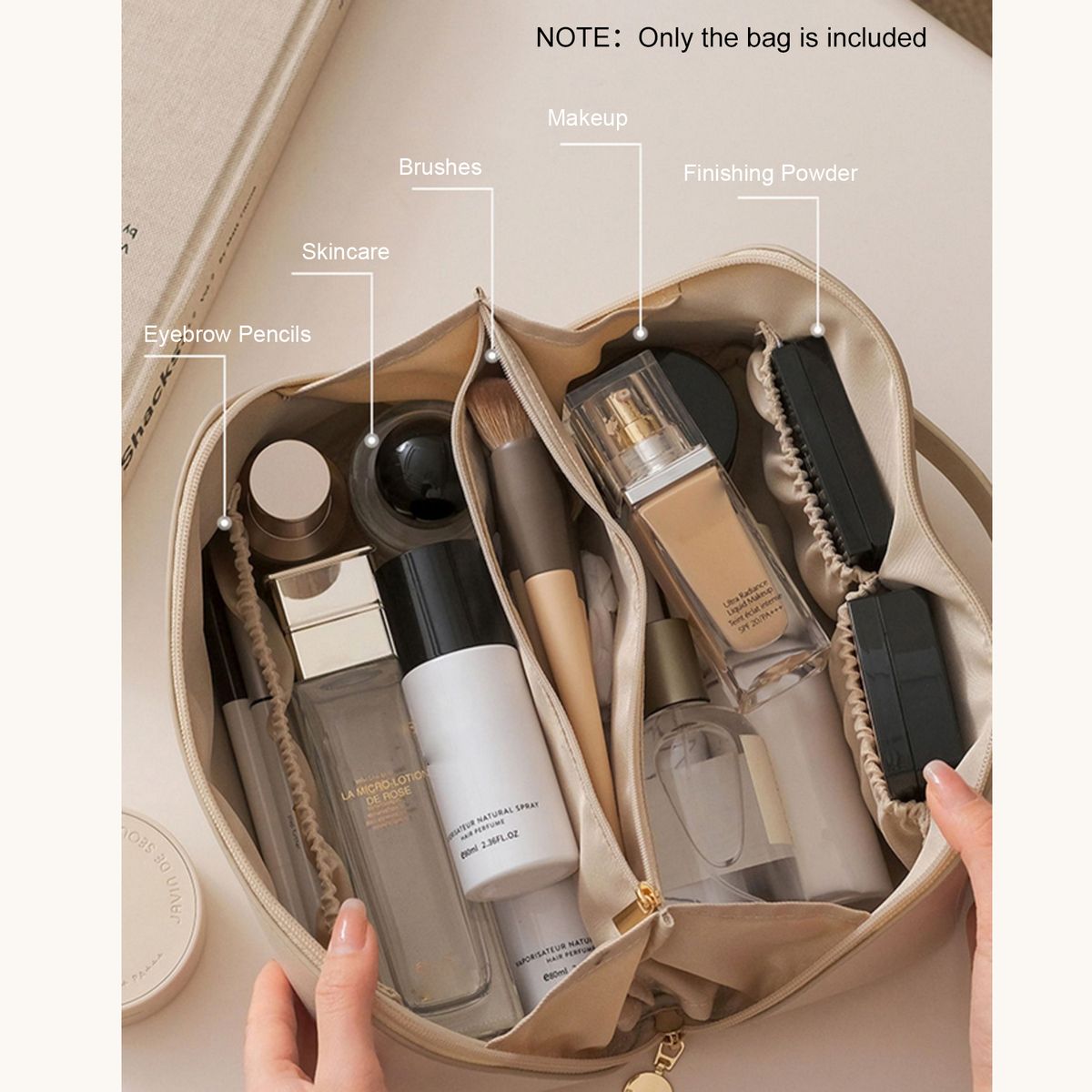 Portable Travel Makeup Organizer Cosmetic Bag Multi-Compart