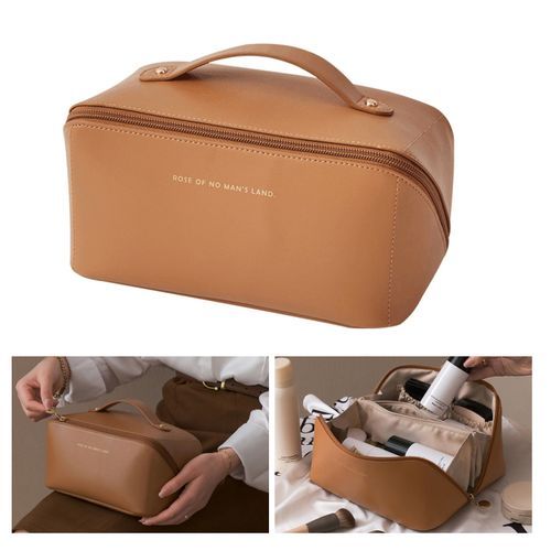 Portable Travel Makeup Organizer Cosmetic Bag Multi-Compart