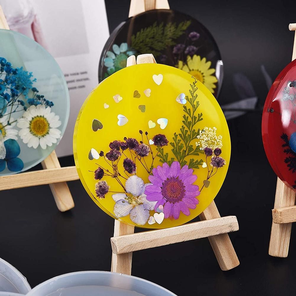 4PCS Round Resin Coaster Mold for Resin CastingEpoxy Molds for Casting with ResinConcreteCement and Polymer Clay