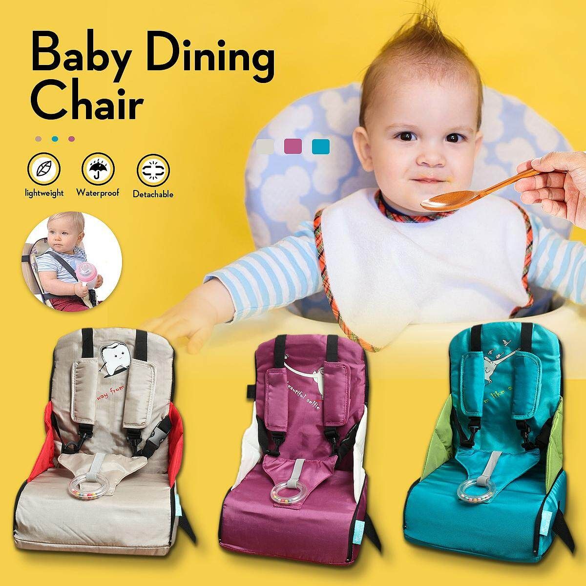 Children Portable Booster Seats Baby Feeding High Chair Stool Infant Feeding Pink/ Blue/ Gray Pink