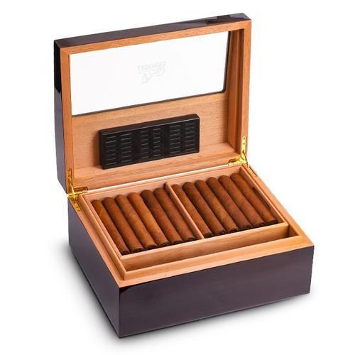 Cedar Wood Portable Humidor Box Cigar Humidor With Hygrometer Humidifier  Cigar Case Fit 25 Cigars Cabinet Top Glass