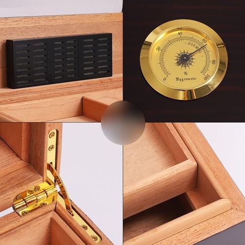 Cedar Wood Portable Humidor Box Cigar Humidor With Hygrometer Humidifier  Cigar Case Fit 25 Cigars Cabinet Top Glass