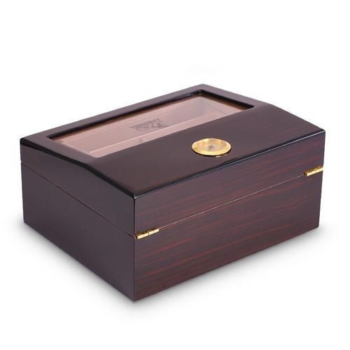 Cedar Wood Portable Humidor Box Cigar Humidor With Hygrometer Humidifier  Cigar Case Fit 25 Cigars Cabinet Top Glass